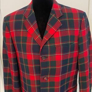 RED TARTAN WOOL VTG 1970  Jacket Designed & made by Réaldo Tremblay QC Designer